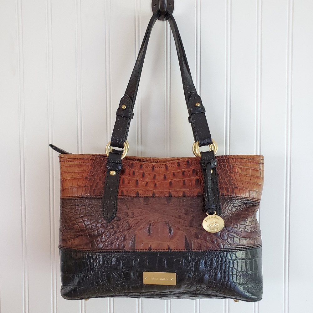 Brahmin Tri Color Zip Tote